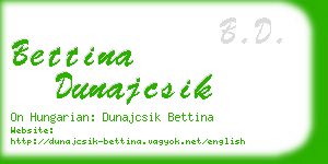 bettina dunajcsik business card